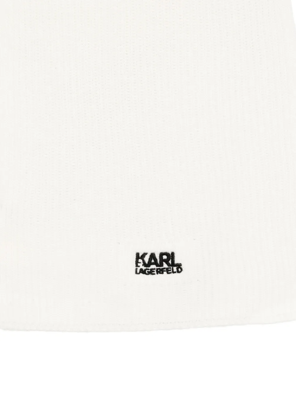 Karl Lagerfeld Sjaal met geborduurd logo Wit
