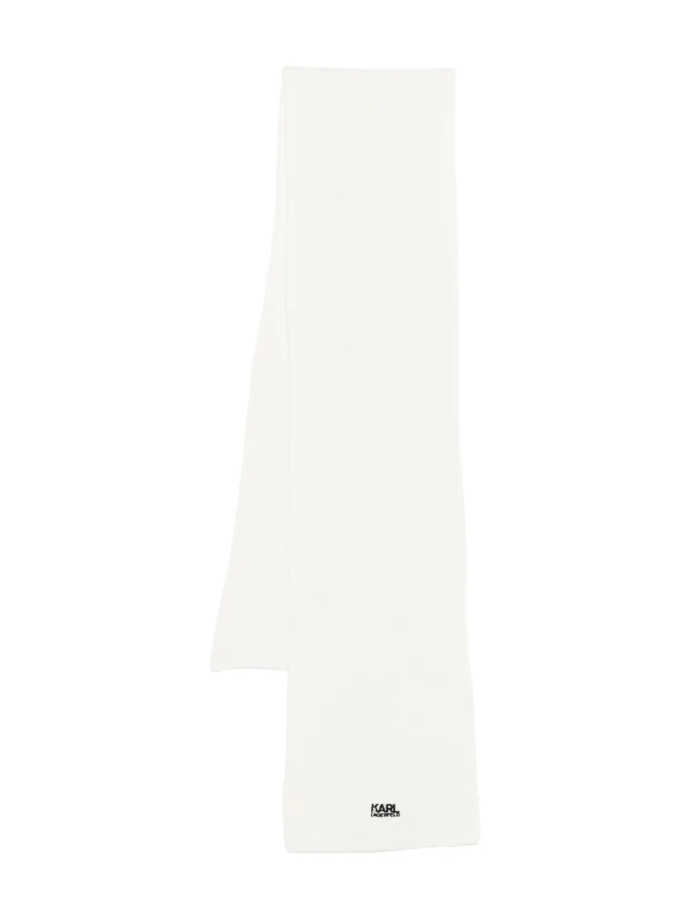 Karl Lagerfeld logo-embroidered scarf | White | Image 1