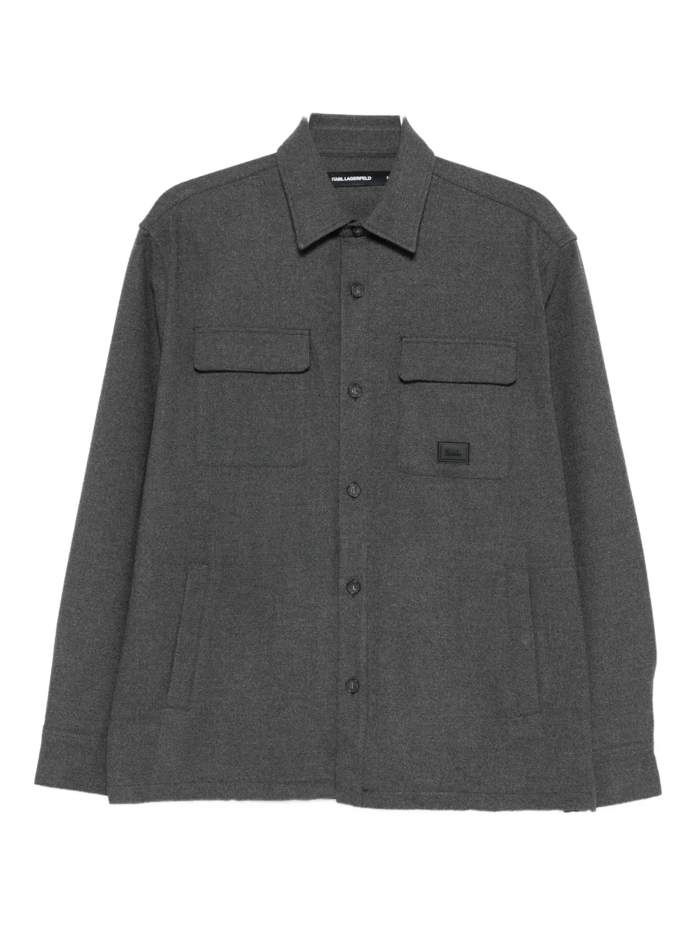 Karl Lagerfeld Double-pocket Shirt In Gray