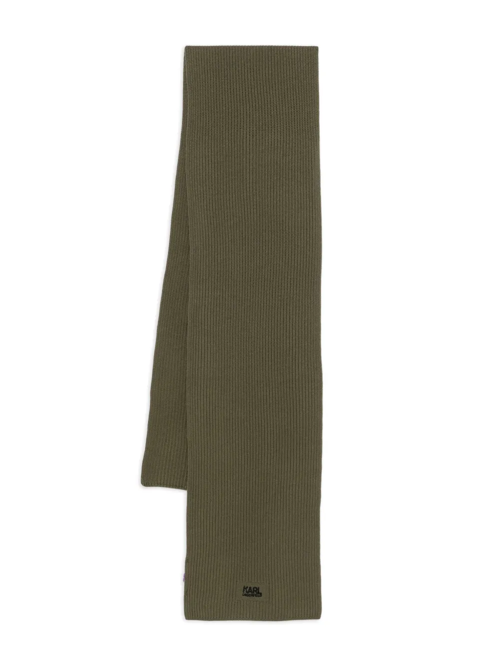 Karl Lagerfeld ribbed cotton scarf | Green | Image 1