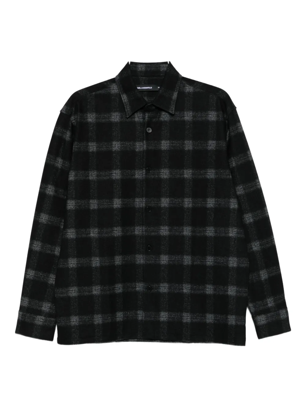 Karl Lagerfeld Checked-pattern Shirt In Black