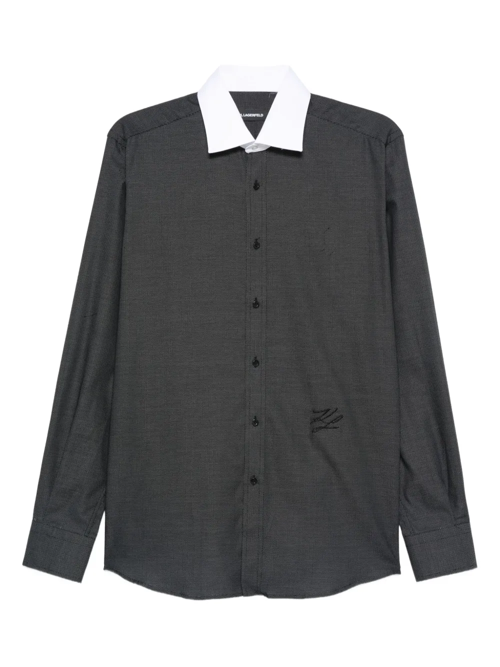 contrast-collar cotton shirt