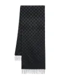 Karl Lagerfeld check-pattern wool scarf - Blue