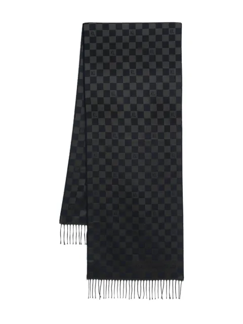 Karl Lagerfeld check-pattern wool scarf