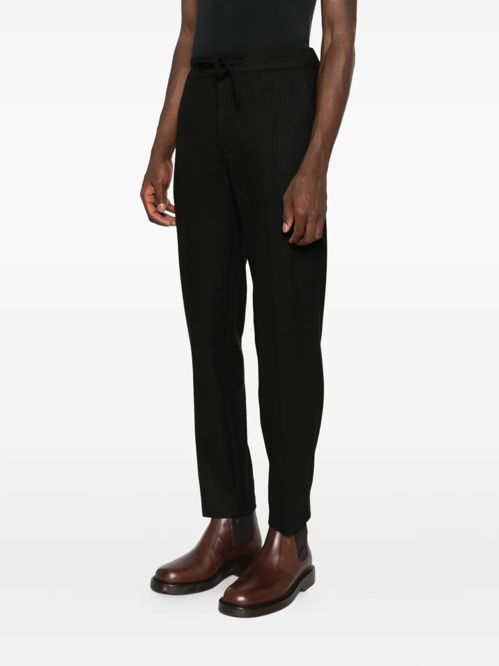 Karl Lagerfeld Straight broek met trekkoord Zwart