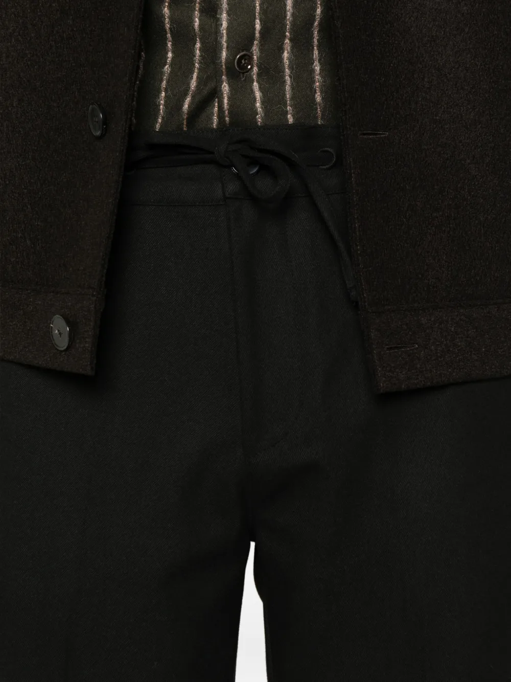 Karl Lagerfeld Straight broek met trekkoord Zwart