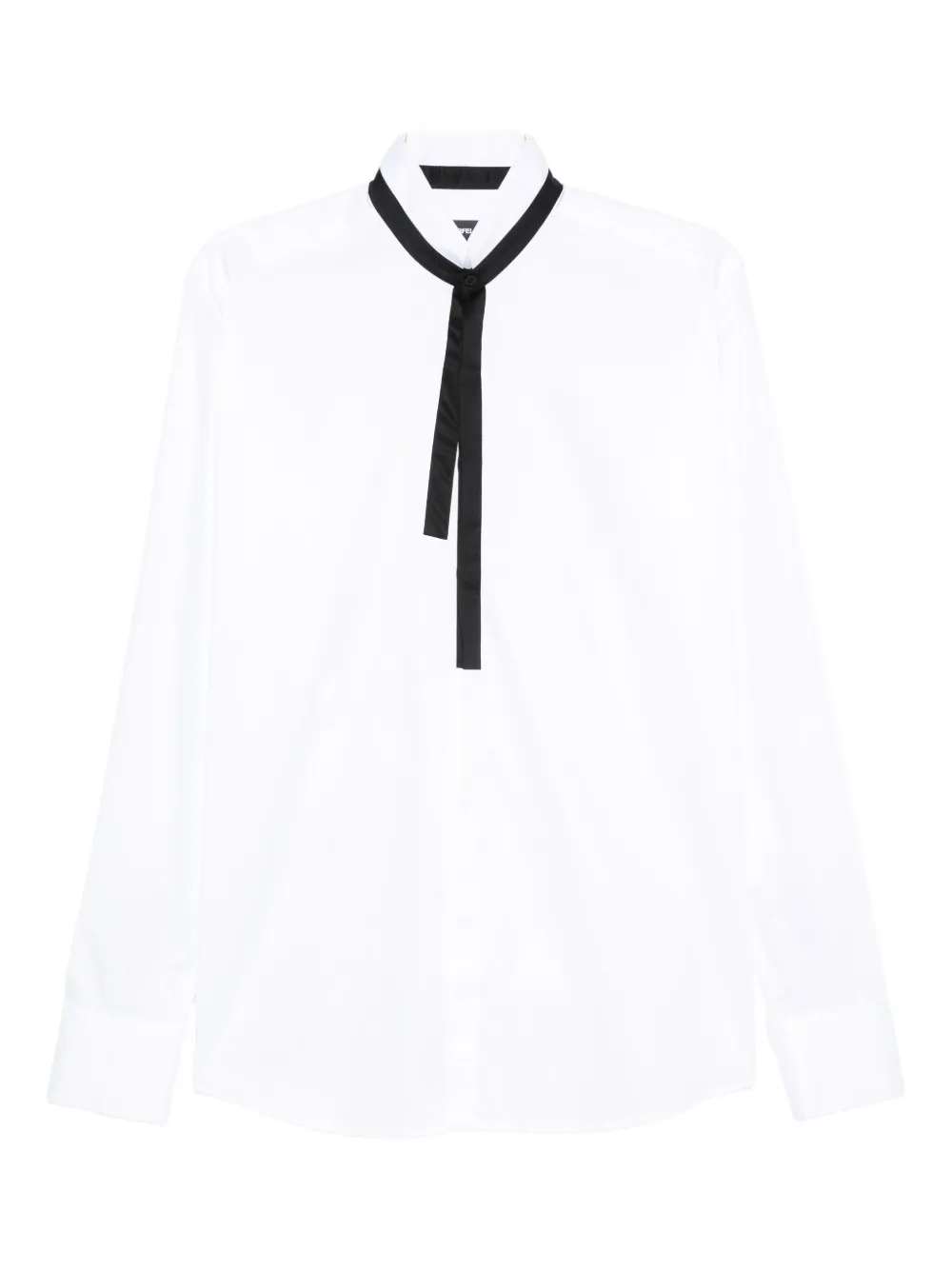 Karl Lagerfeld Neck-tie Cotton Shirt In White