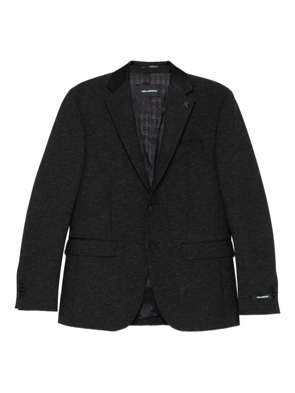 Karl Lagerfeld Rock three-button jacket Zwart