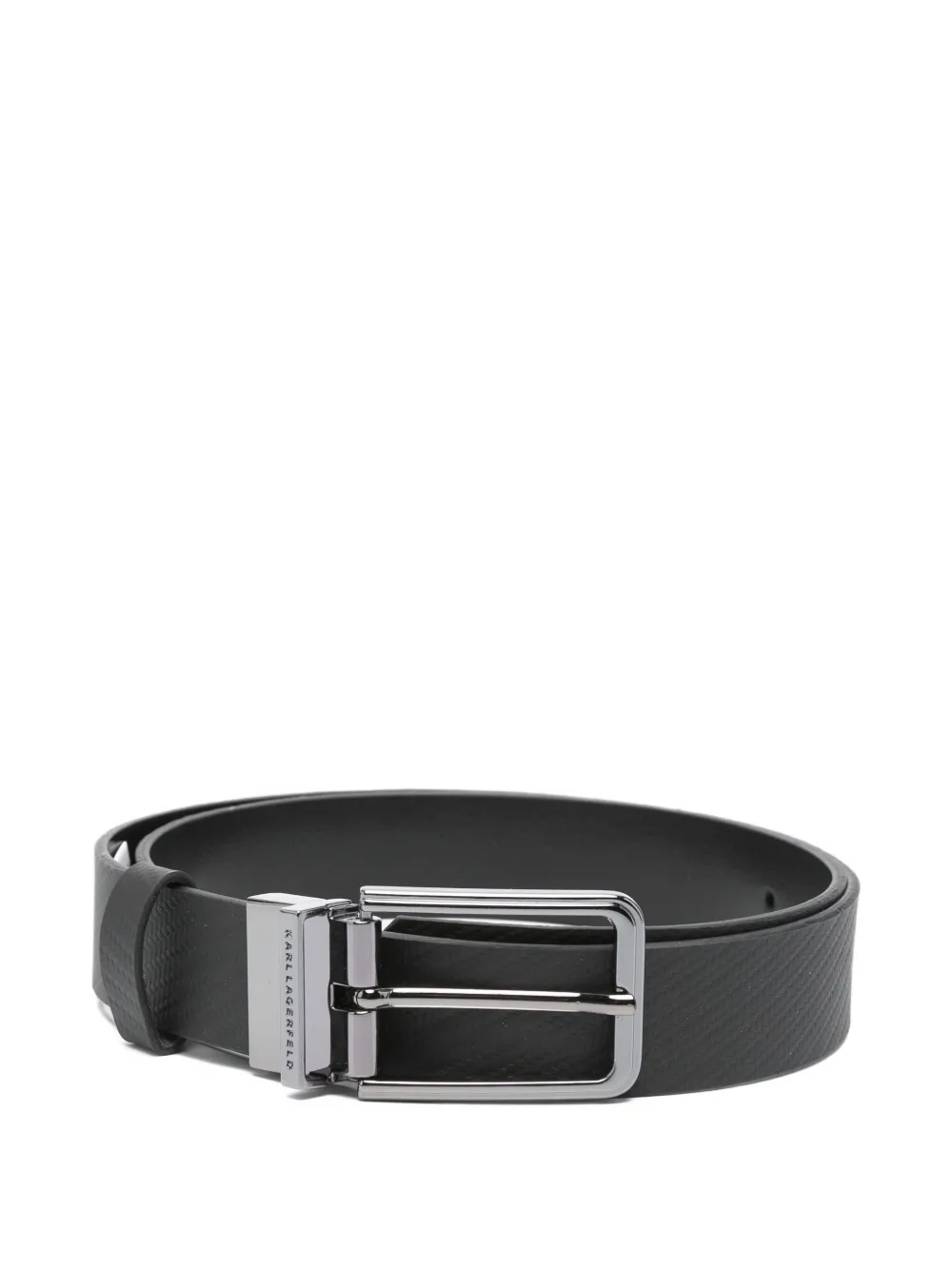 Karl Lagerfeld textured buckle belt Zwart