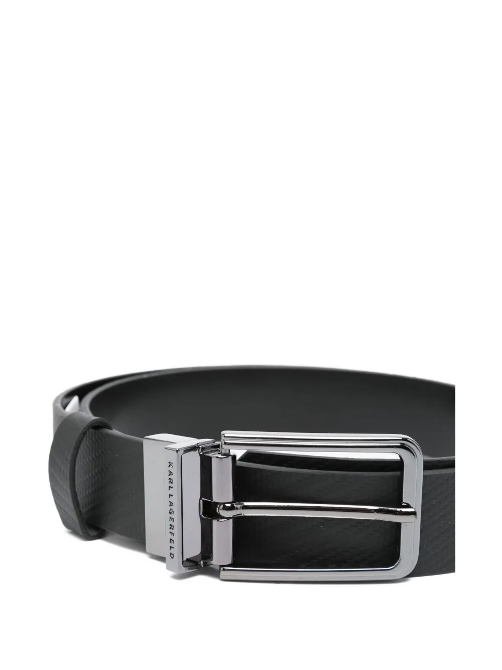 Karl Lagerfeld textured buckle belt Zwart