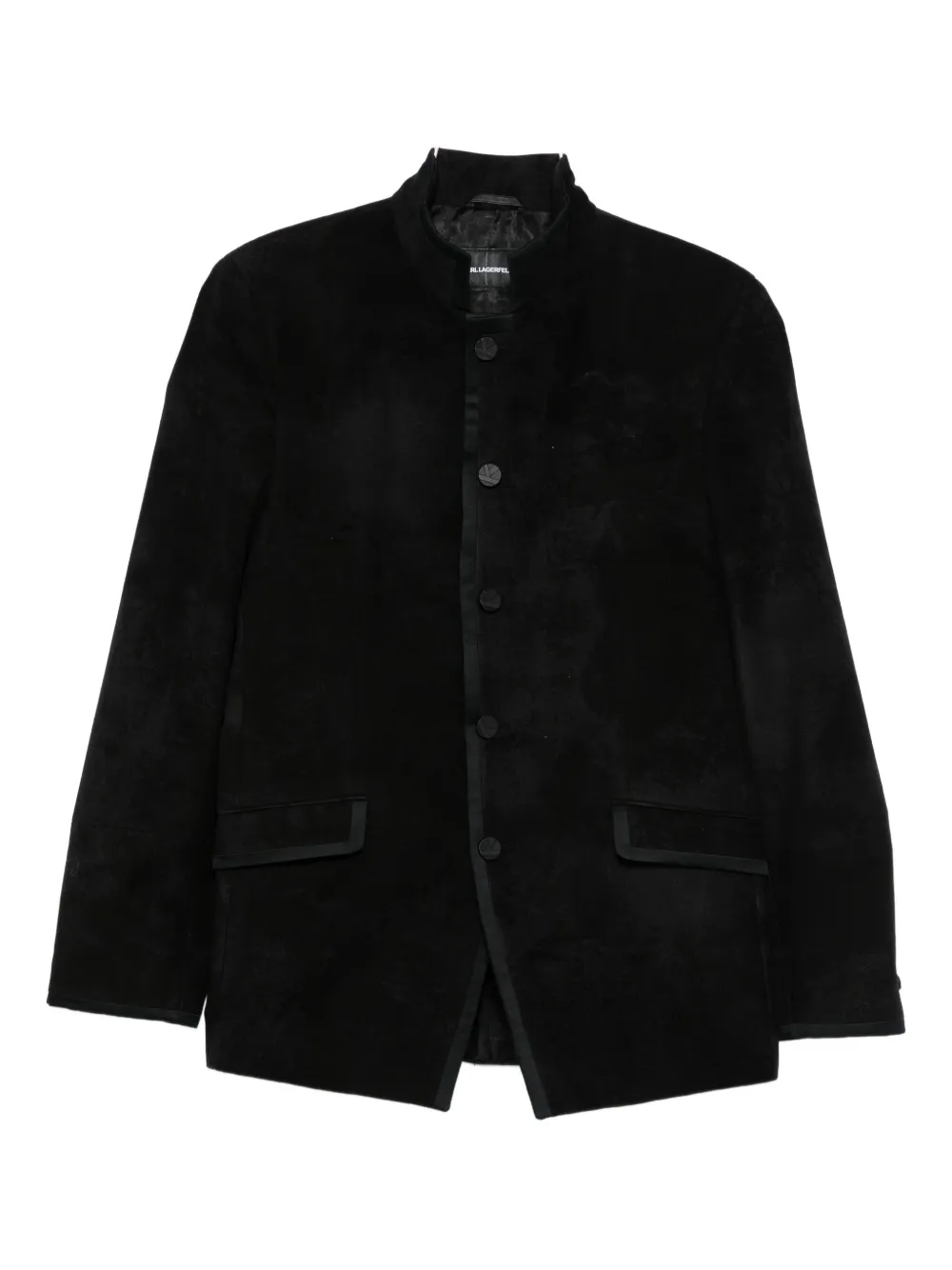 Karl Lagerfeld band-collar button jacket | Black | Image 1