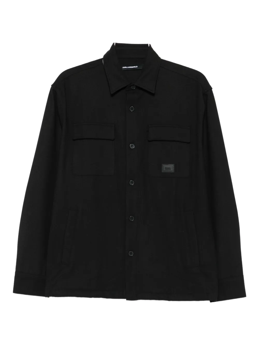 Karl Lagerfeld Double-pocket Shirt In Black
