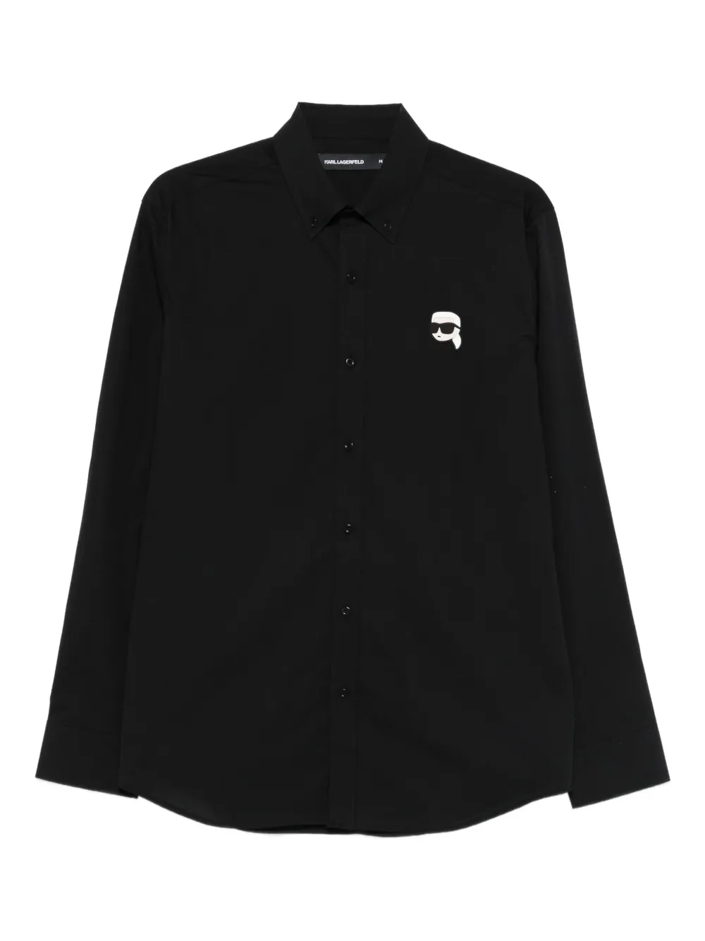 Karl Lagerfeld logo-embroidered shirt Zwart
