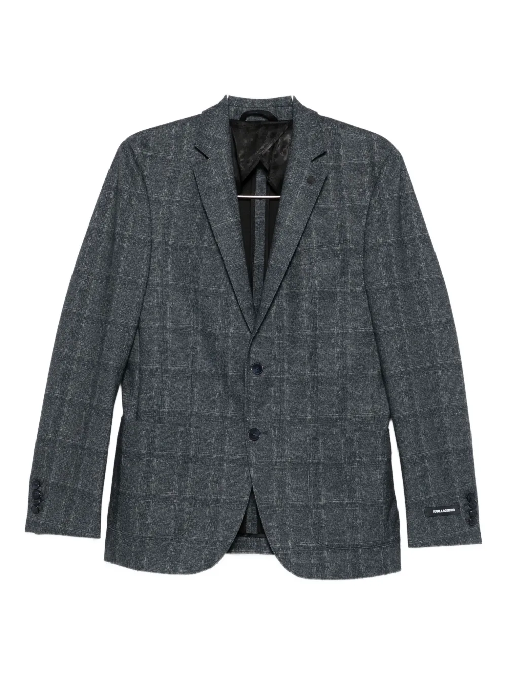 Karl Lagerfeld Checked Two-button Jacket In Blue