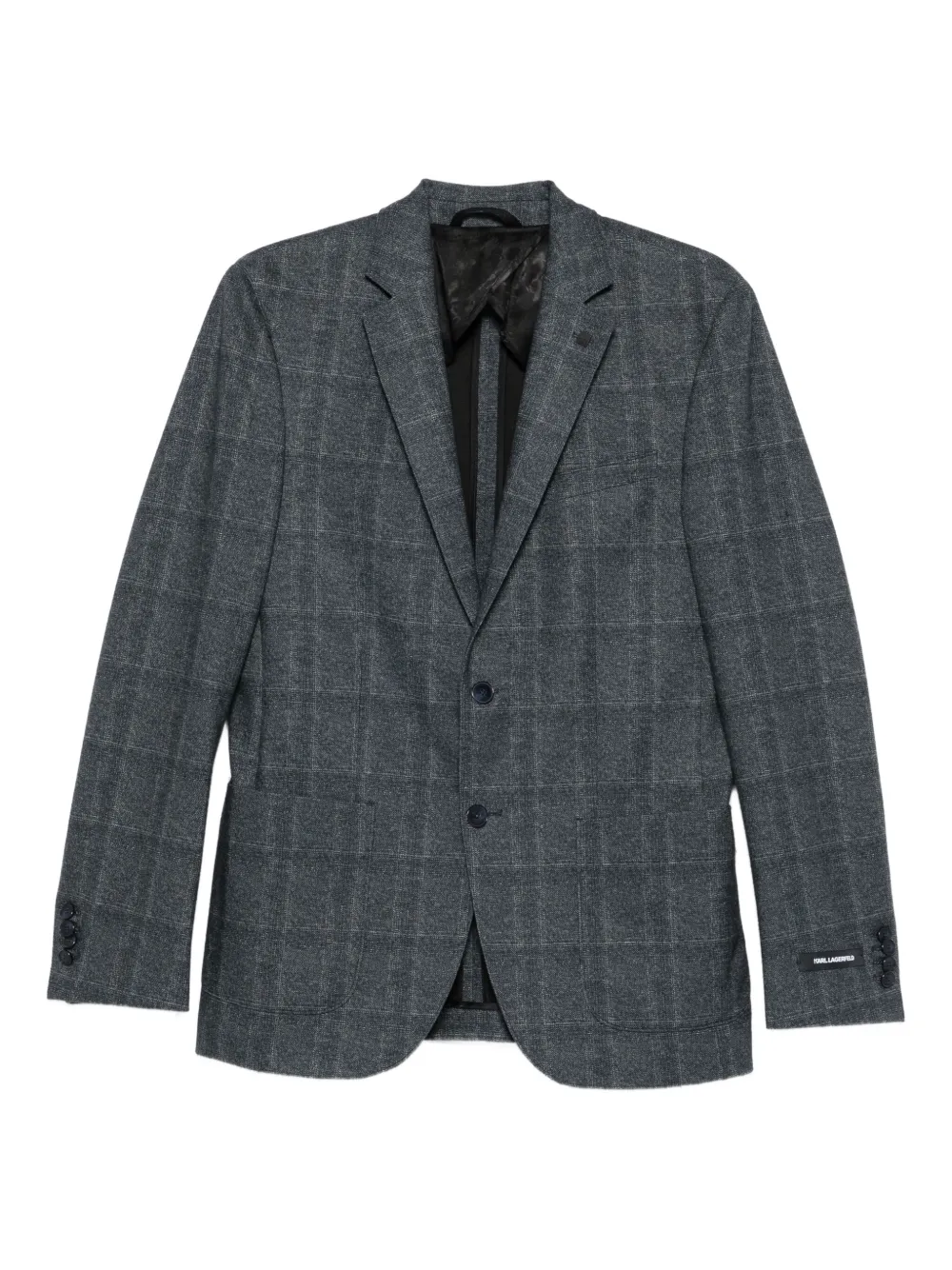 Karl Lagerfeld checked two-button jacket Blauw