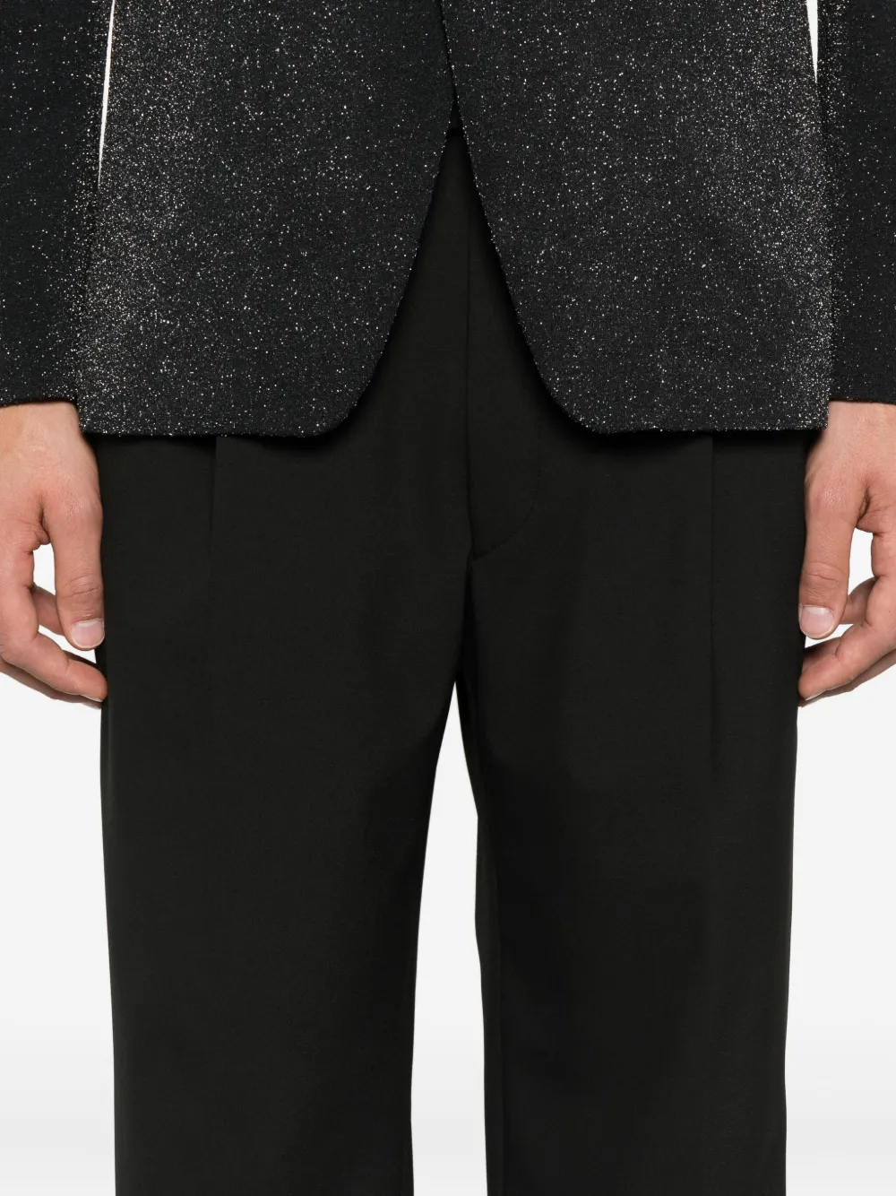 Karl Lagerfeld Broek met geplooide voorkant Zwart
