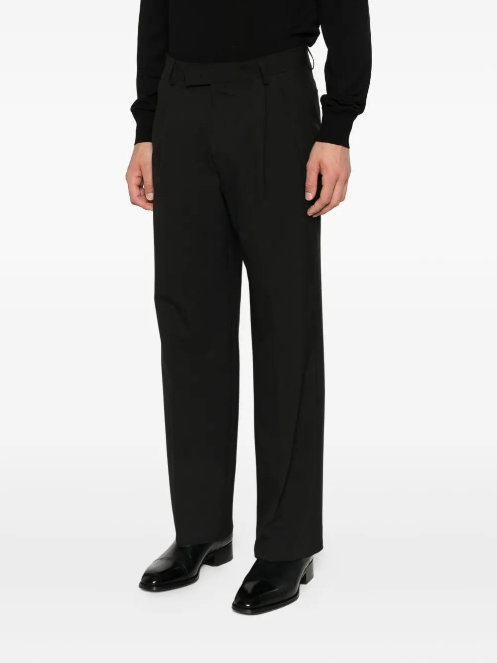 Karl Lagerfeld Broek met geplooide voorkant Zwart
