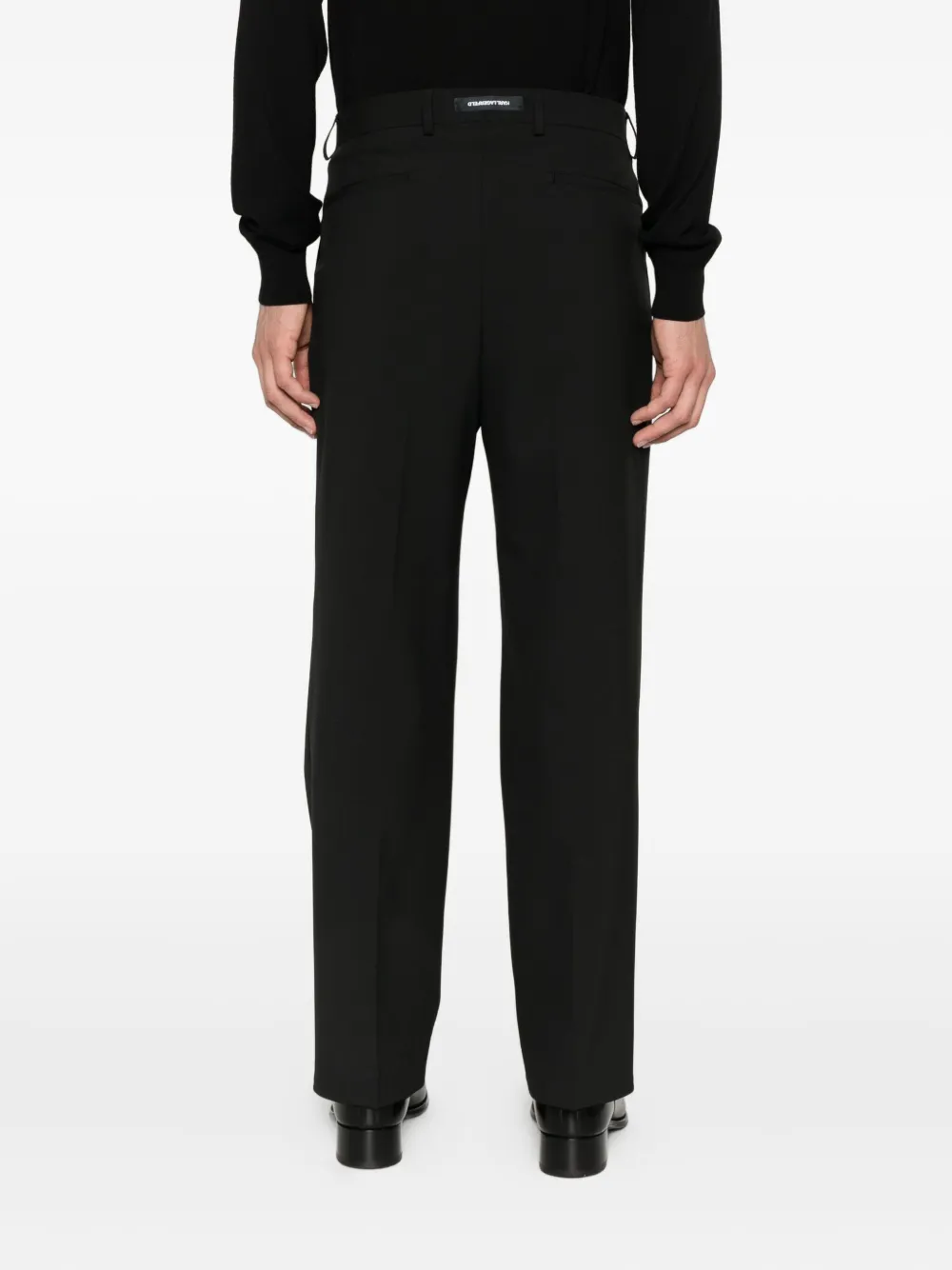 Karl Lagerfeld Broek met geplooide voorkant Zwart