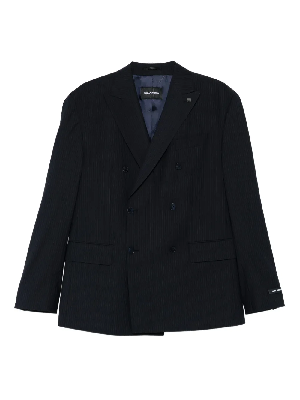 Karl Lagerfeld Classic pinstripe double-breasted blazer | Blue | Image 1