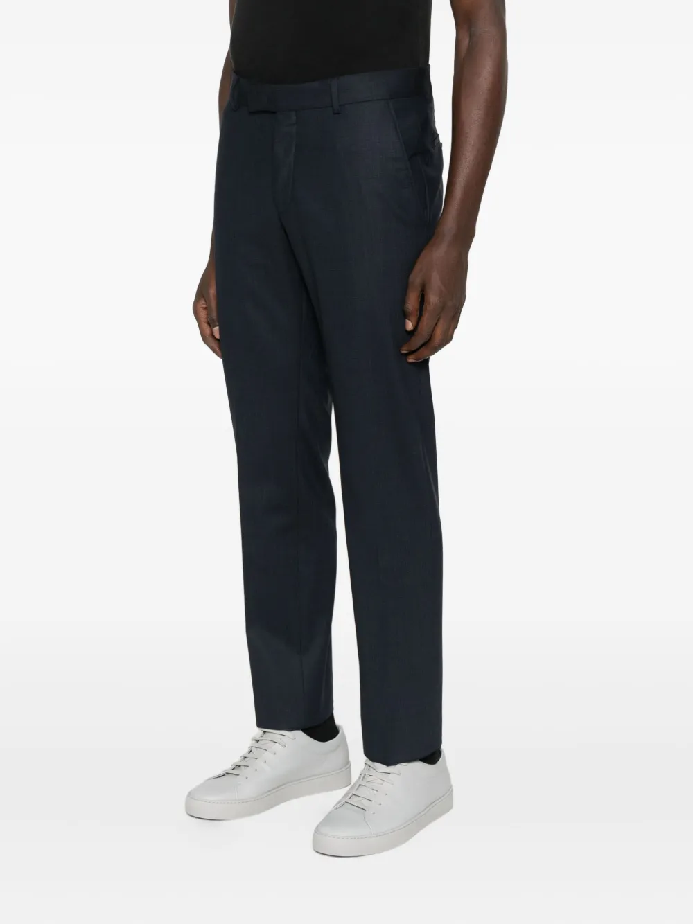 Karl Lagerfeld Pantalon met platte voorkant Blauw