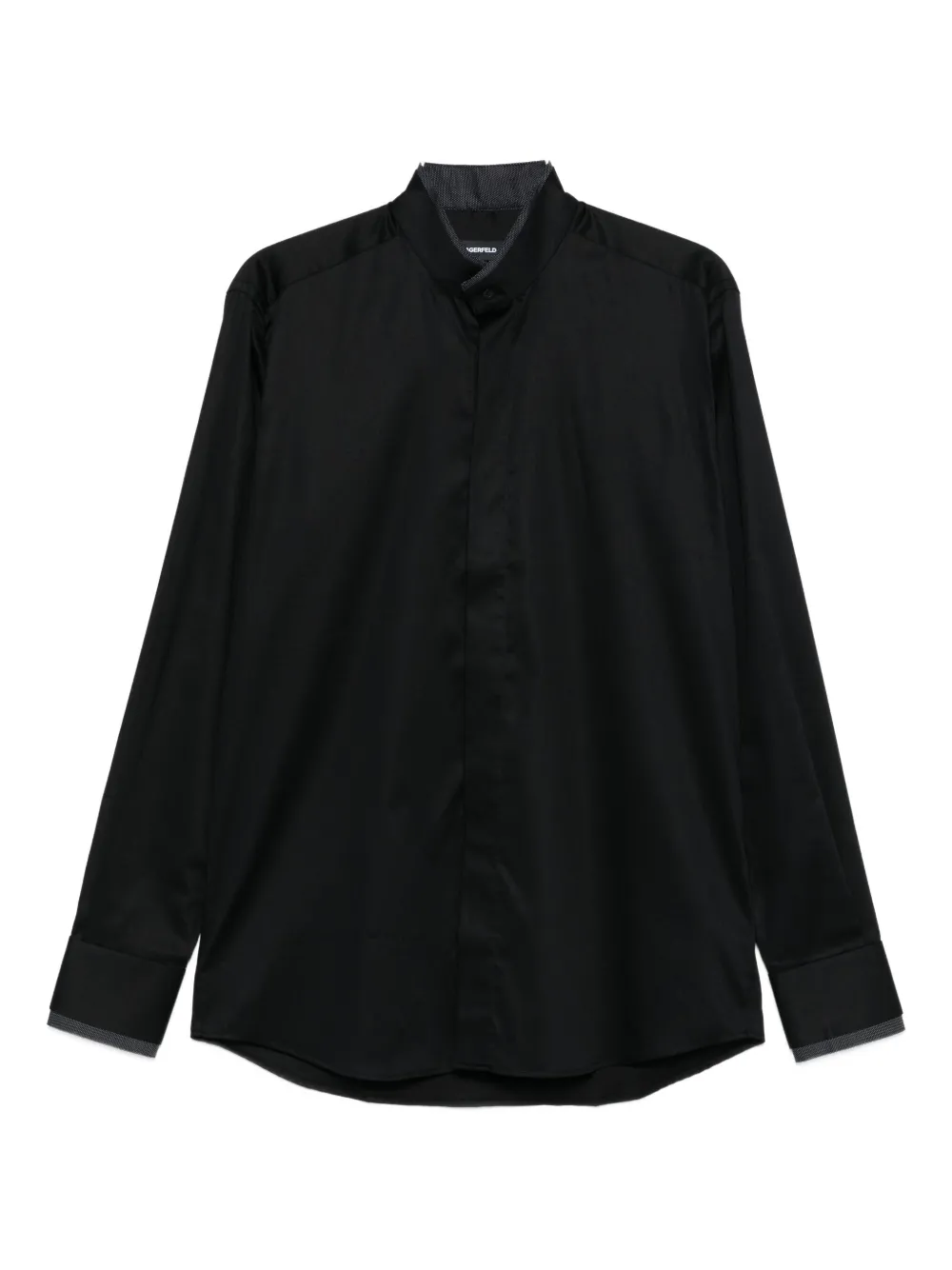 Karl Lagerfeld mandarin-collar shirt Zwart