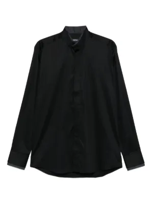 Emporio Armani ブラックロングスリーブシャツ Emporio Armani ロングスリーブ シャツ | ブラック | FARFETCH JP
