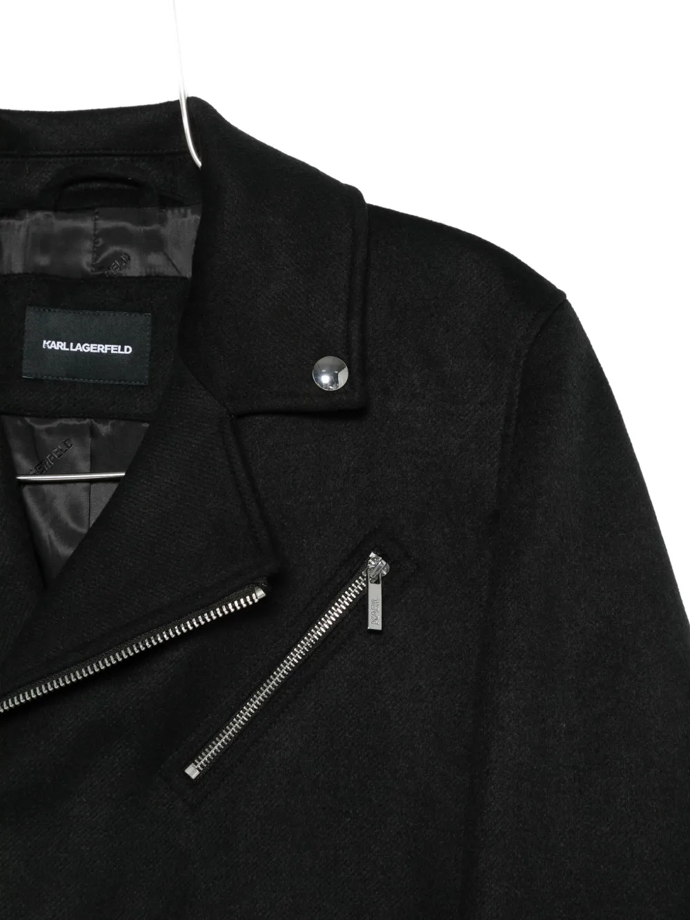 Karl Lagerfeld Zip-up Biker Jacket In Black