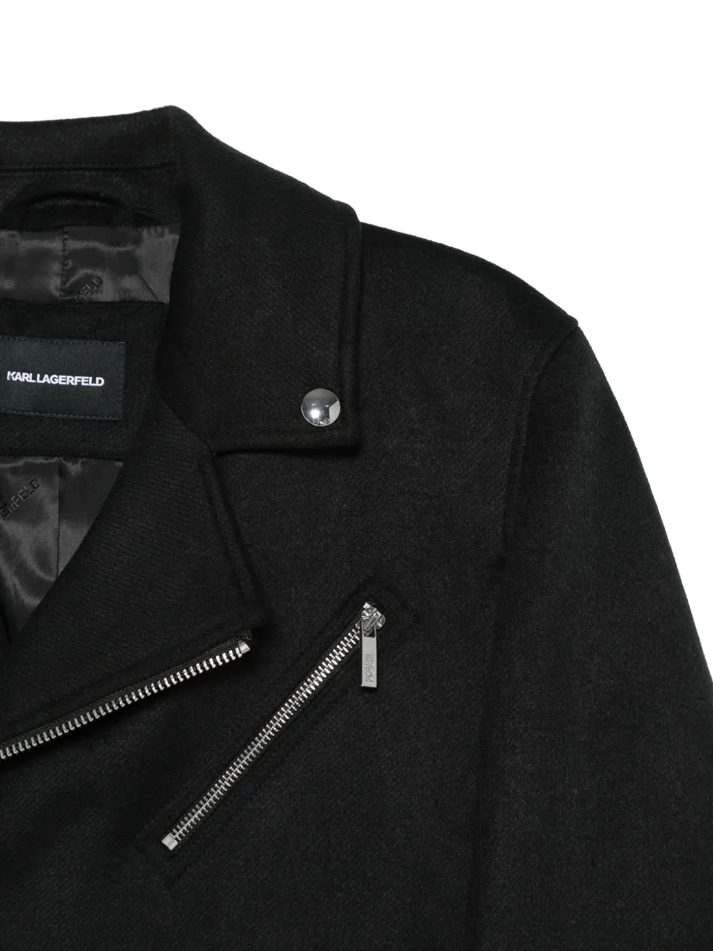 Karl Lagerfeld Bikerjack met rits Zwart