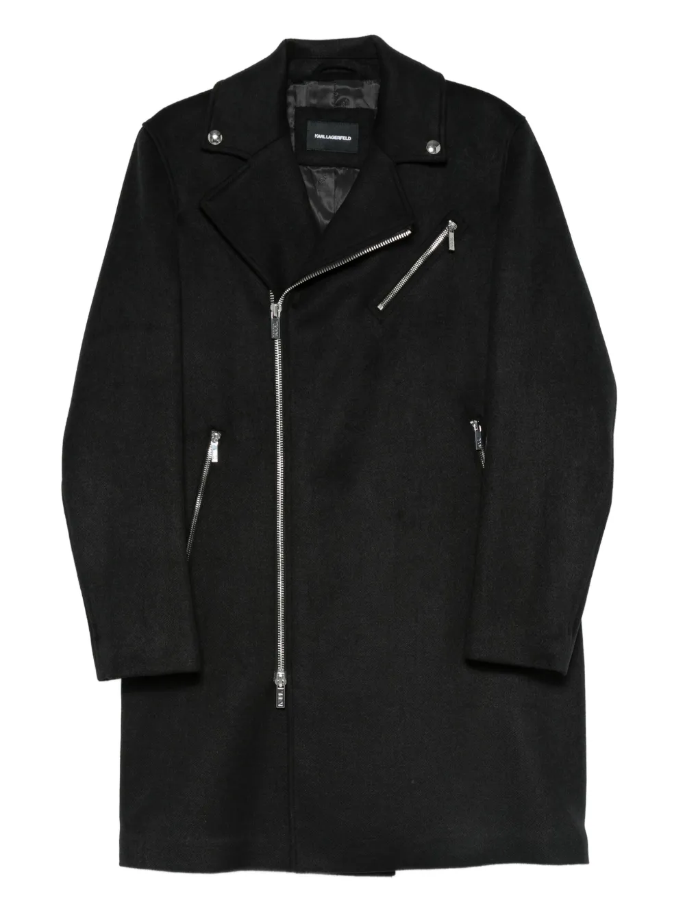 Karl Lagerfeld zip-up biker jacket | Black | Image 1