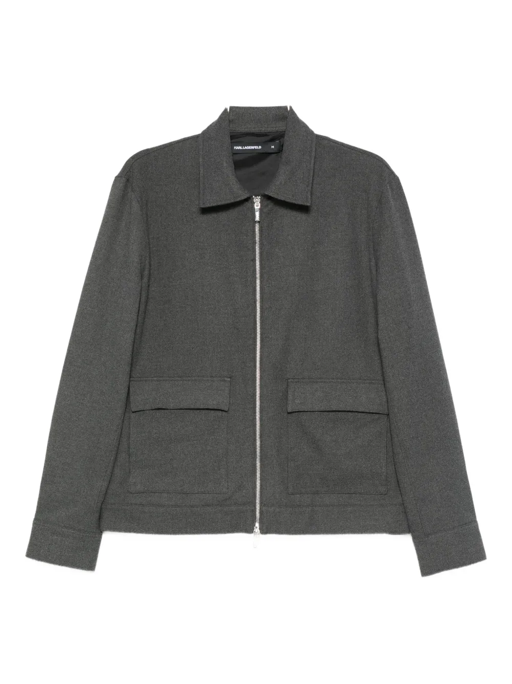 Karl Lagerfeld zip-up shirt jacket | Grey | Image 1