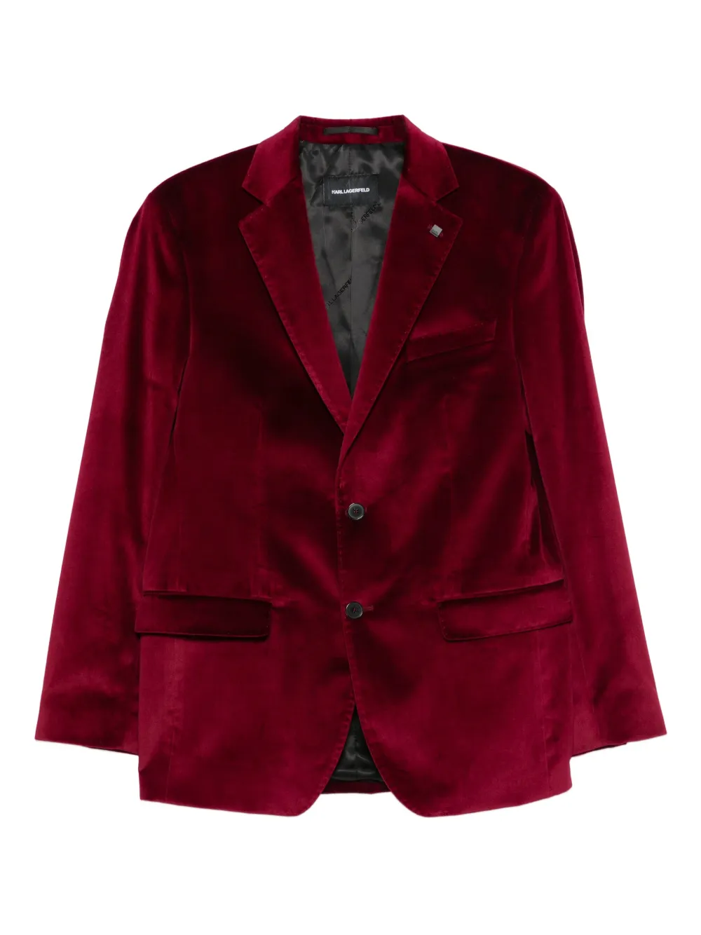 Karl Lagerfeld velvet two-button jacket | Red | Image 1