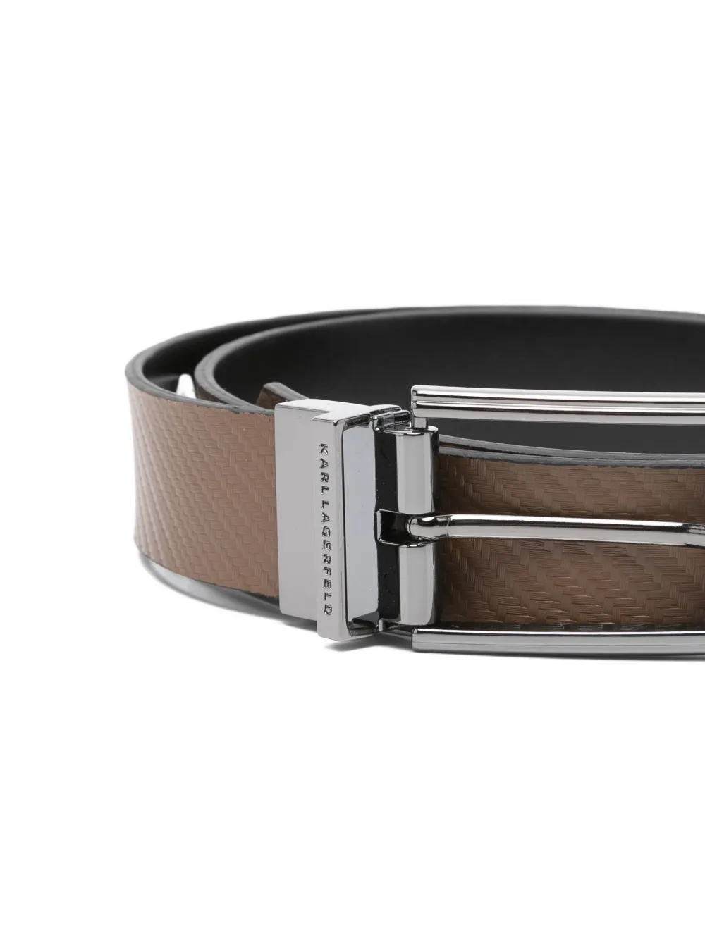 Karl Lagerfeld textured leather belt - Bruin