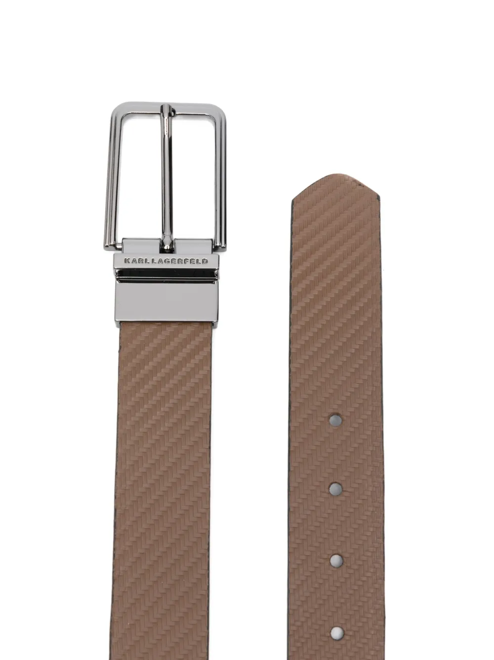Karl Lagerfeld textured leather belt Bruin
