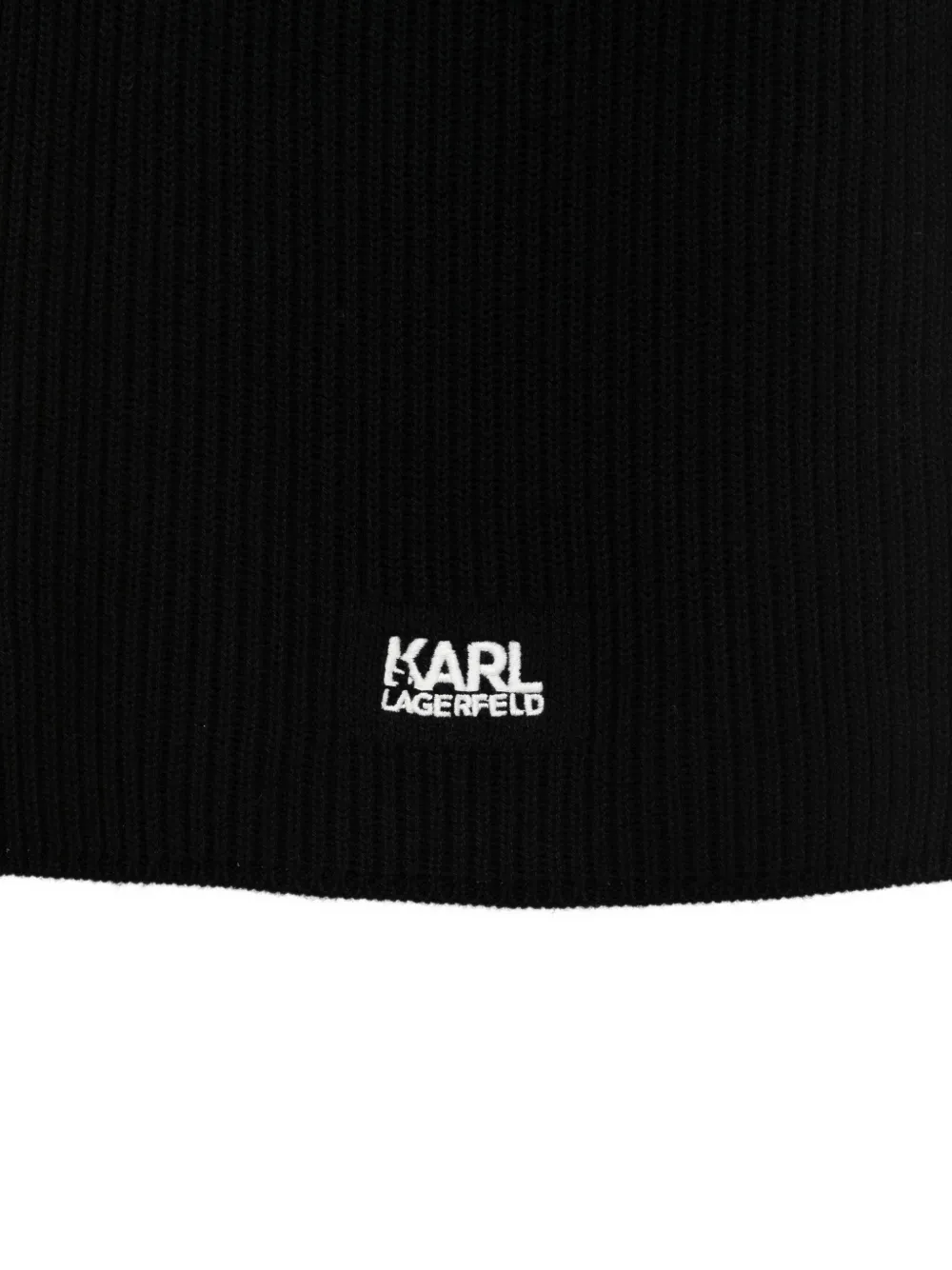 Karl Lagerfeld ribbed logo-embroidered scarf - Zwart
