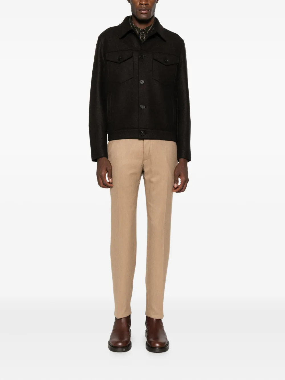 Karl Lagerfeld pressed-crease trousers - Bruin