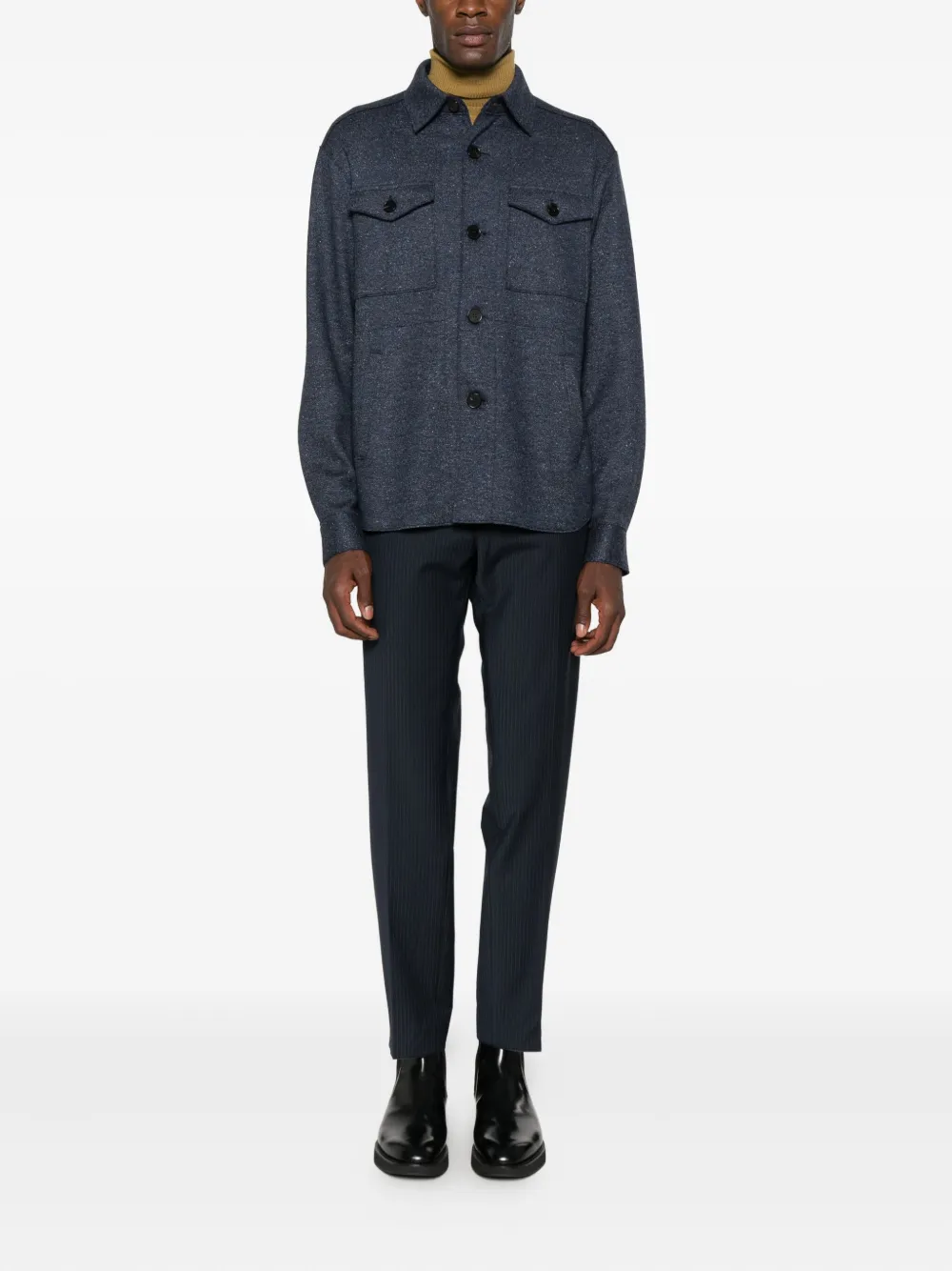 Karl Lagerfeld pinstripe-pattern trousers - Blauw