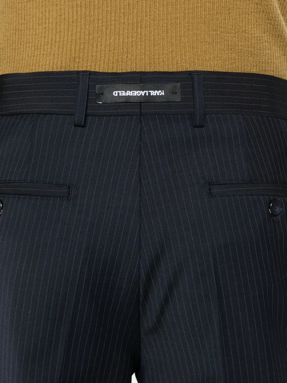 Karl Lagerfeld Broek met krijtstreep Blauw