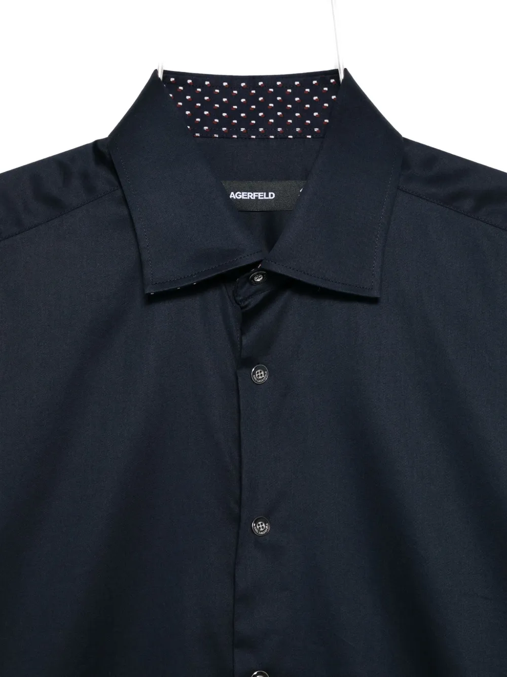 Karl Lagerfeld long-sleeve button-down shirt Blauw