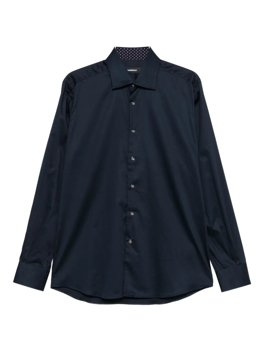 Karl Lagerfeld long-sleeve button-down shirt Blauw