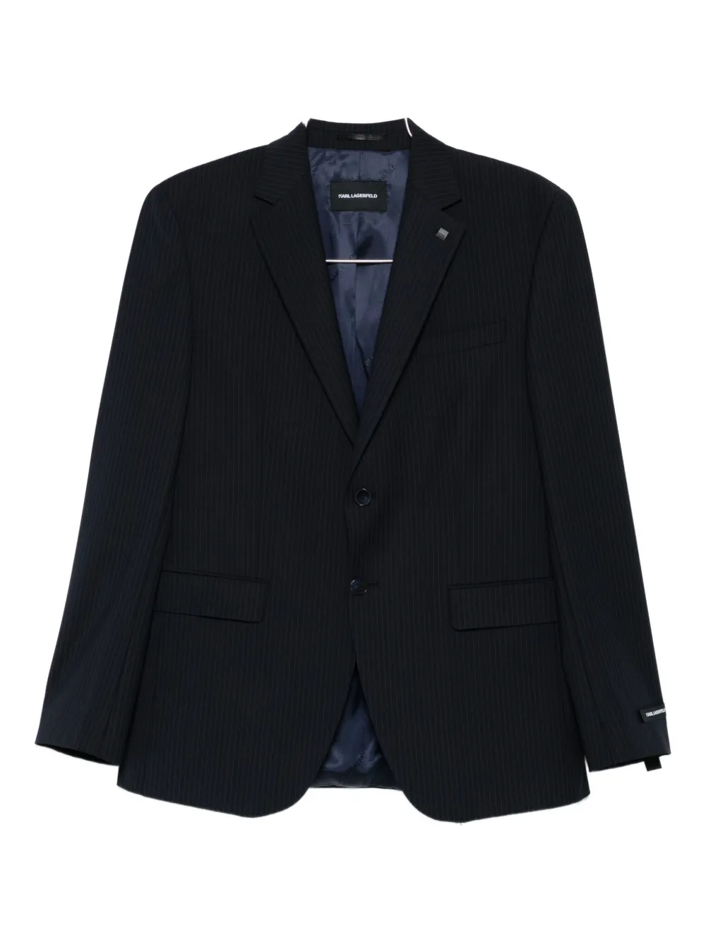 Karl Lagerfeld Pinstripe Two-button Blazer In Blue