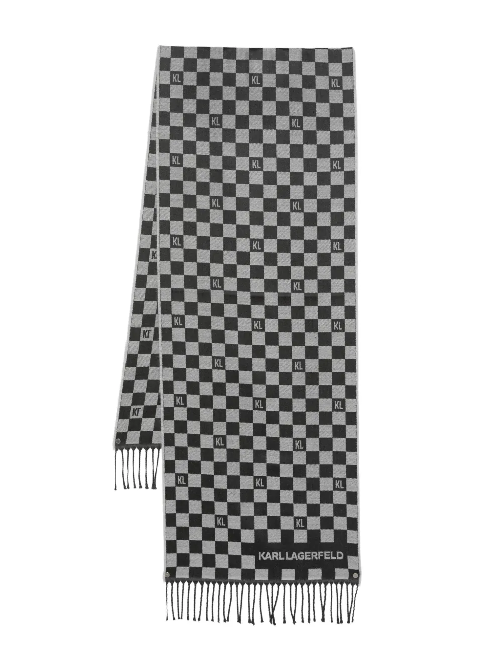 check-pattern wool scarf