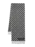Karl Lagerfeld check-pattern wool scarf - Grey