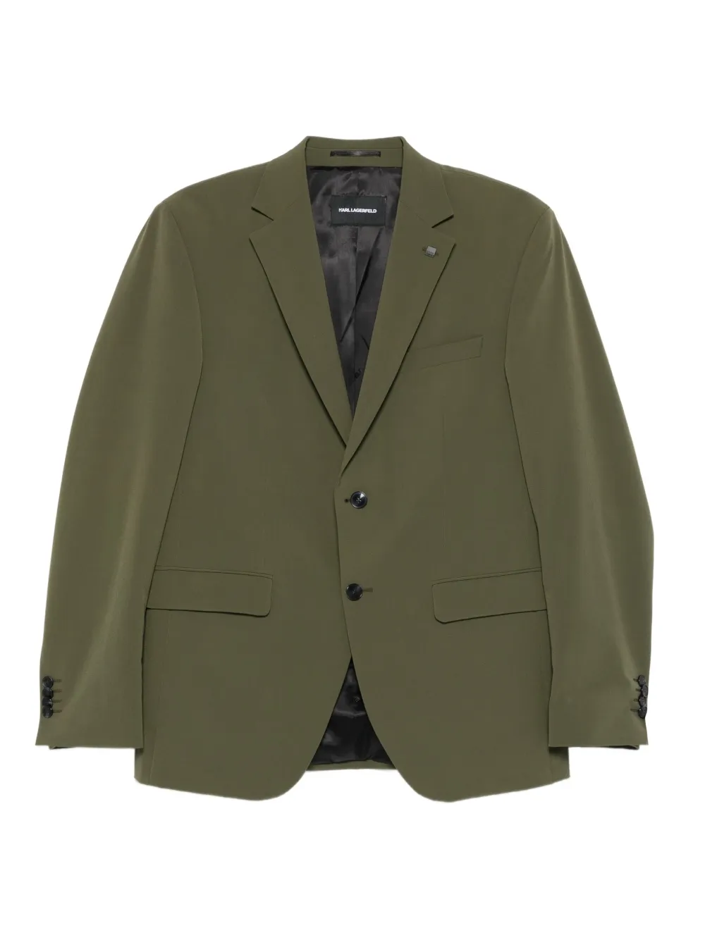 Karl Lagerfeld three-button notched-lapel jacket Groen