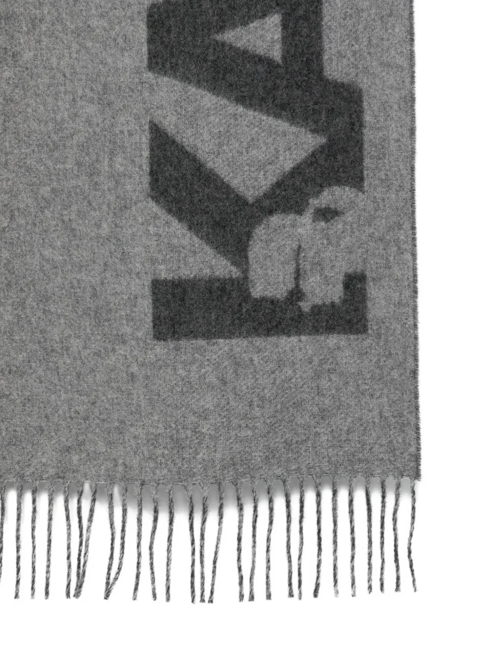 Karl Lagerfeld fringed scarf - Grijs