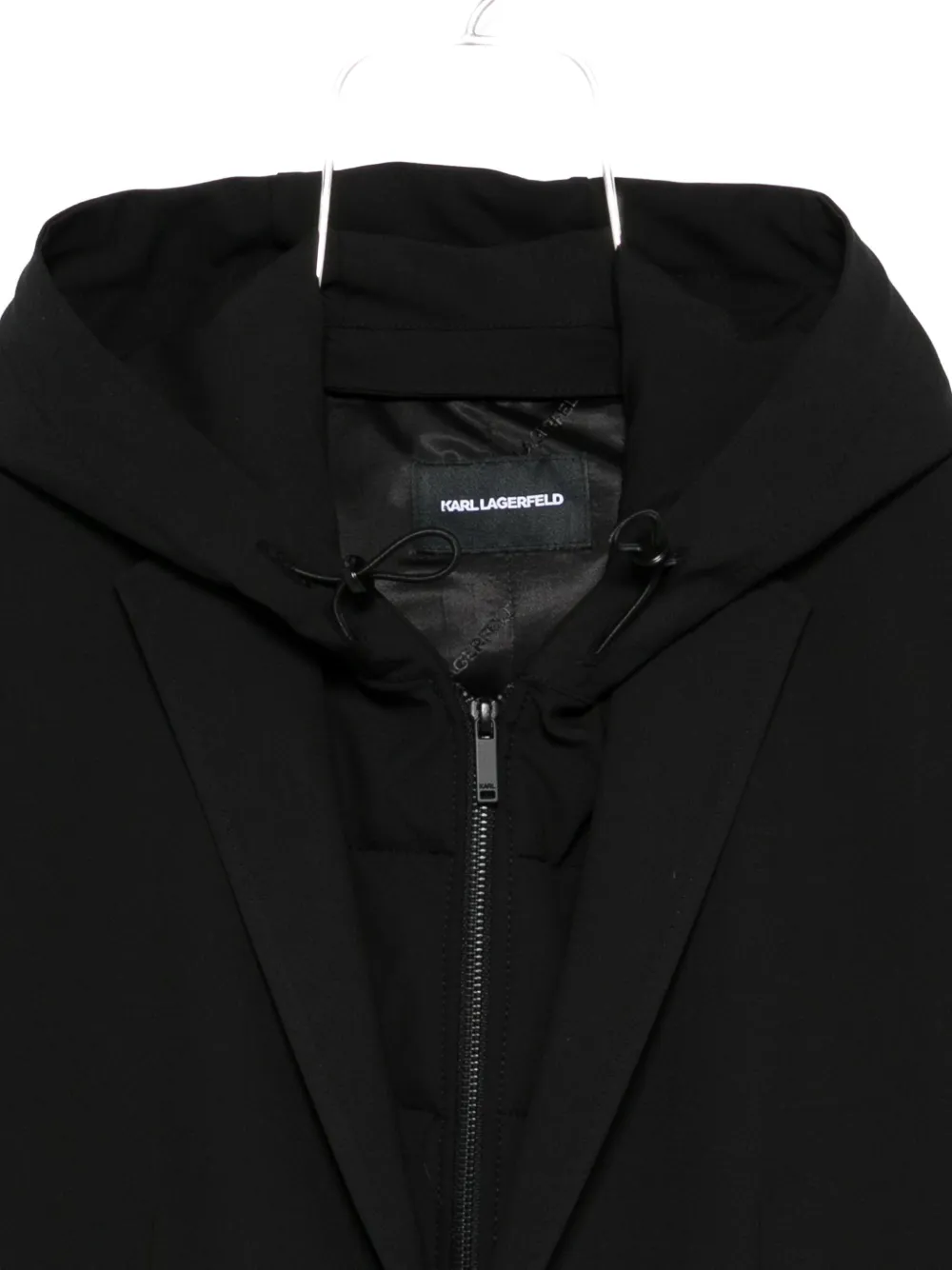 Karl Lagerfeld Hooded Blazer In Black