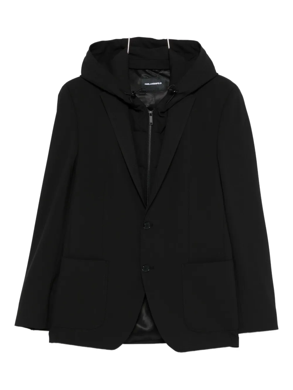 Karl Lagerfeld Hooded Blazer In Black