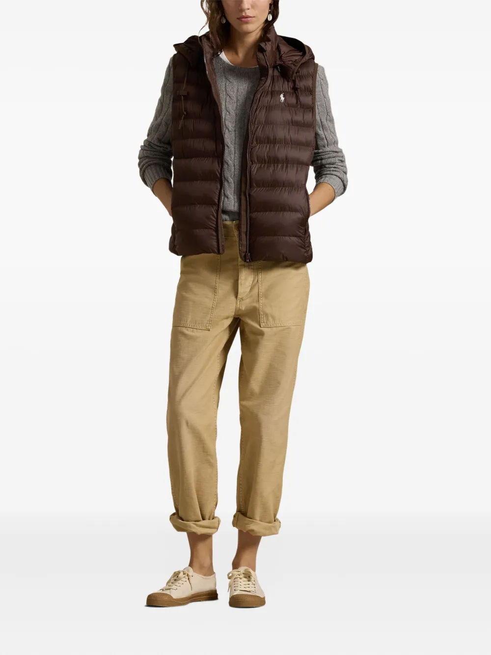 Polo Ralph Lauren Bodywarmer met capuchon Bruin