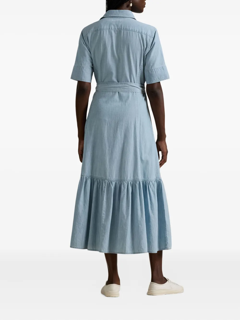 Polo Ralph Lauren Midi-blousejurk met ceintuur Blauw