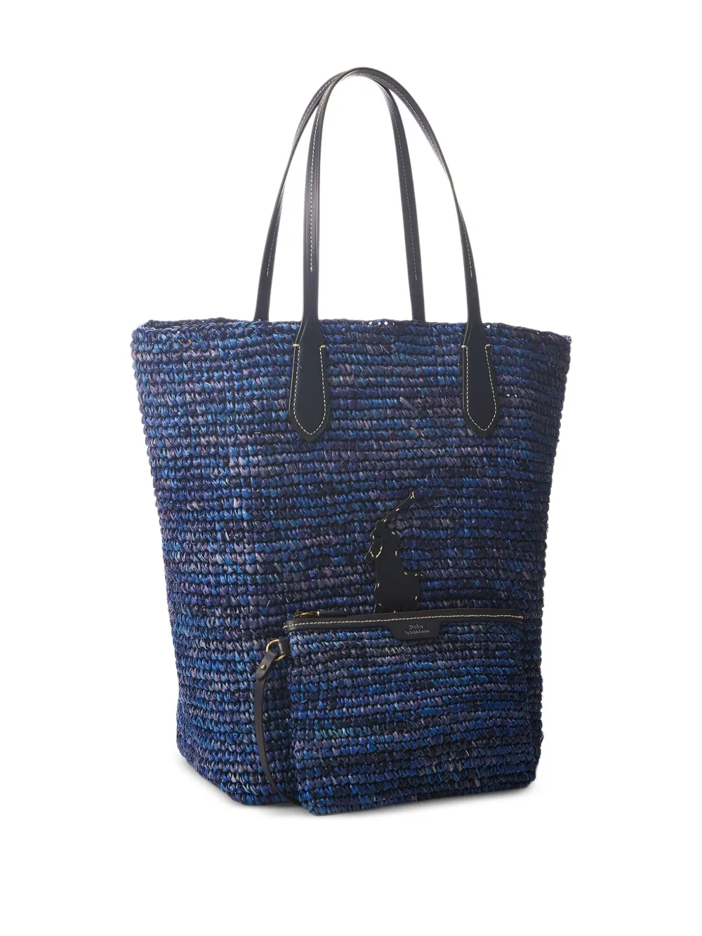 Polo Ralph Lauren large Big Pony raffia tote bag Blauw