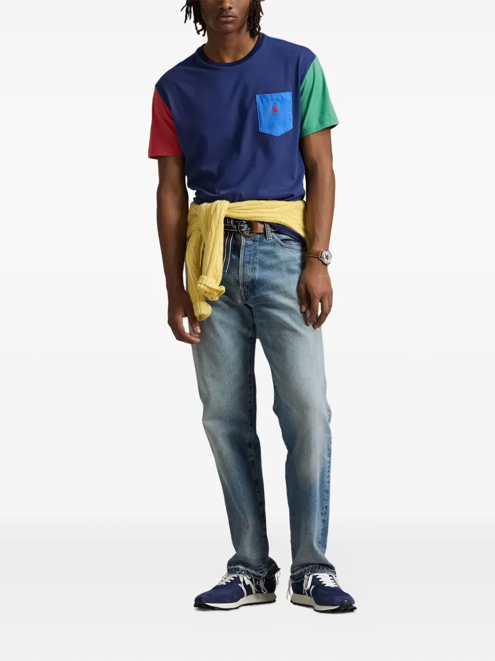 Polo Ralph Lauren T-shirt met colourblocking Blauw